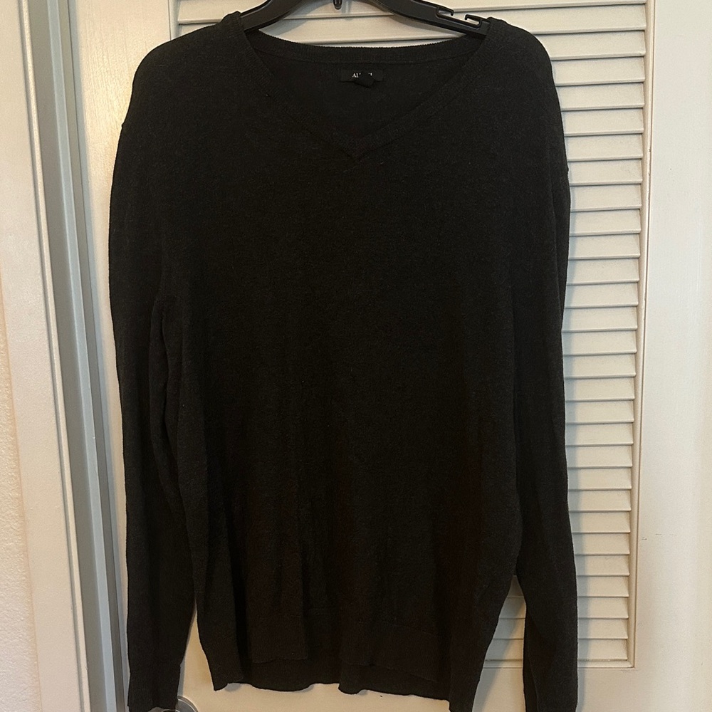 Men's Black V-Neck Sweater